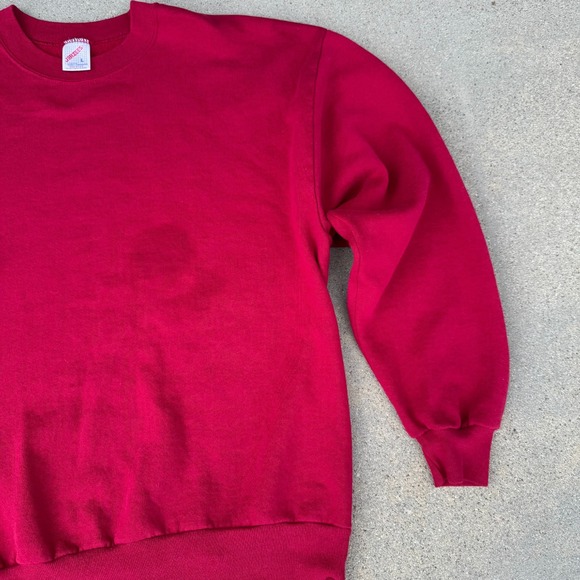 Vintage Jerzees Sweatshirt Adult Large Red Pull Over Made In‎ USA - Picture 3 of 9